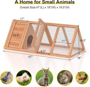 Tavuk kümesi ahşap küçük tavuk kümesi 2 tavuk tavşan kafesi bıldırcın kümesi tavşan kafesleri açık w/havalandırma teli - Product Image 4