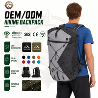 Sac à dos de randonnée léger 30L résistant à l'eau, réglable, pour l'extérieur, avec fermeture roll-top