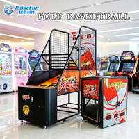 MuchFun Machine de jeu d'arcade de basketball de rue Crazy Hoop, pliable, pour adultes, d'intérieur, électronique, à monnayeur, avec tableau de scores LED, en métal