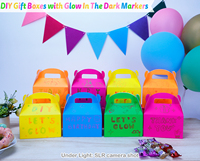Grand sac cadeau avec poignée Boîte d'emballage alimentaire pour gâteau et biscuit Cadeau de fête prénatale Cadeau de fête d'anniversaire pour invités Boîtes à bonbons pour cadeaux