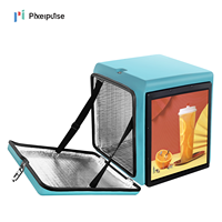 Boîte de livraison de repas LED Pixelpulse avec affichage dynamique, 4G WIFI GPS, en fibre de verre, étanche pour extérieur, écran publicitaire LED pour plats à emporter
