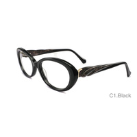 Gafas Ópticas de Acetato Ovaladas para Mujer, Montura con Superficie Pulida, Bisagra de Resorte Reparable, Gafas de Prescripción a la Moda