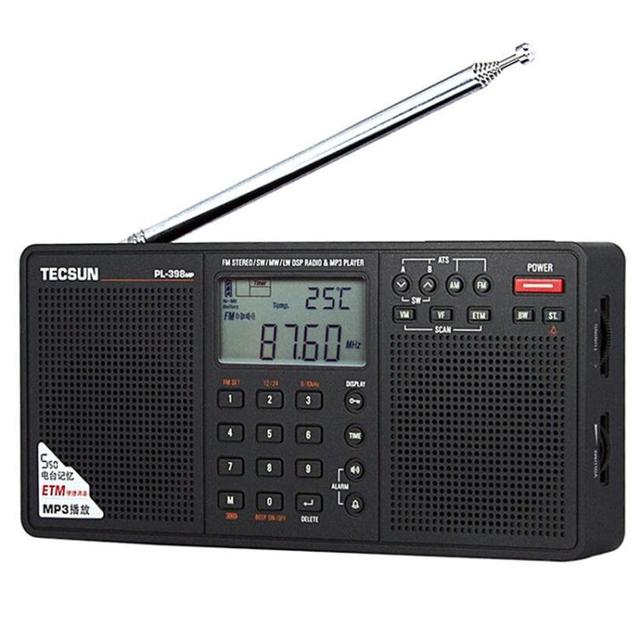 Dual-channel Dual-speaker Design TECSUN PL-398MP Stereo Portable Full-Band Digital Tuning Radio Support SD Card Playback