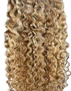 Extensiones de Cabello Humano Virgen Ondulado Afro Rizado Ruso Rubio <span class=keywords><strong>Ali</strong></span> Baba para Coser o con Clip - Product Image 2