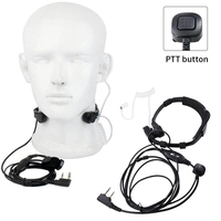Grosir Headset Mic tenggorokan taktis, Headset Mic tenggorokan tugas berat PTT tahan air kompatibel TYT Radio dua arah