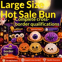 Nouveau Jouet Squishy en Caoutchouc en Forme de Boulette, Cadeau d'Halloween - Boîte Cadeau Anti-Stress Rebondissante en Forme de Boulette de Ravioli Effrayante