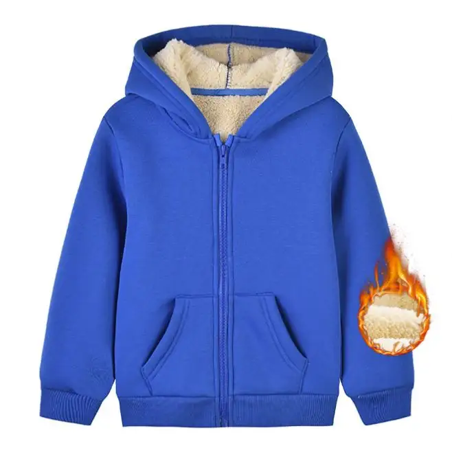 Sudadera con capucha y forro polar de peso pesado para niños pequeños, chaqueta de invierno para niños y niñas, sudaderas gruesas con capucha para niños