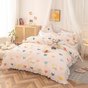 Orean-Conjunto de ropa de cama de cuatro piezas, falda de cama de Cachemira de planta de encaje esmerilado grueso, versión 2023 - Product Image 2