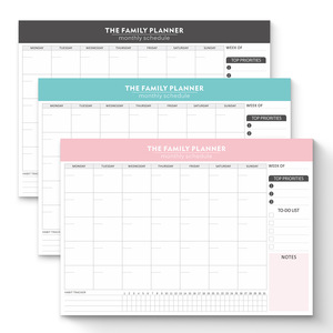 Lista personalizada de fábrica para hacer notas adhesivas impresas de gran tamaño al por mayor Plan horario escuela estudiante Bloc de notas papelería - Product Image 1