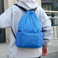 Sac à dos promotionnel unisexe en polyester avec cordon de serrage, capacité 20-35L, personnalisable avec logo, pour le rangement de ballons de basketball et de football
