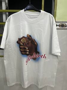 Transpirable de punto de gran tamaño ácido listo para enviar 100% algodón Vintage camiseta de gran tamaño lavado ácido logotipo personalizado estampado largo - Product Image 2