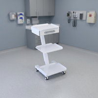Support mobile pour appareils hospitaliers CLEBER FORLI 40175, modèle à un tiroir, en acier inoxydable, robuste, silencieux, réglable, facile à utiliser