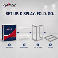 Comptoir pliable en alliage d'aluminium TIANYU pour réception de salle de sport, présentoir personnalisé pour salon professionnel, comptoir en tissu