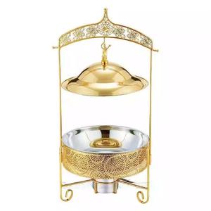 Pot chauffant rond en acier inoxydable doré avec couvercle suspendu pour hôtel, restaurant, buffet 3.5L 4.0L 6.0L 8.0L - Product Image 3