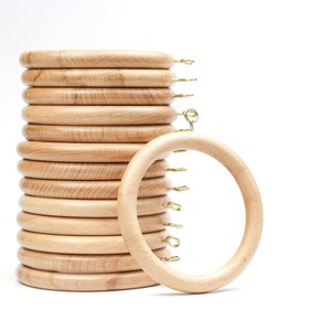 LP Anneaux de tringle <span class=keywords><strong>à</strong></span> <span class=keywords><strong>rideaux</strong></span> en bois fait <span class=keywords><strong>à</strong></span> la main Anneaux de tringle <span class=keywords><strong>à</strong></span> <span class=keywords><strong>rideaux</strong></span> en bois de hêtre naturel avec clips - Product Image 1