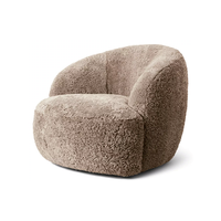 Fauteuil rembourré de luxe, canapé individuel, fauteuil de salon, canapé pivotant à 360 degrés, dossier incurvé, mobilier d'intérieur pour hall d'hôtel
