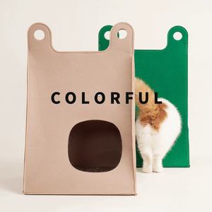 Cama plegable de fieltro para gatos Casa de gatos de mano Túnel plegable para gatos Cama cerrada - Product Image 5