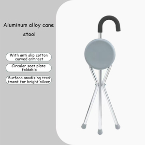 Chaise pliante confortable en alliage d'aluminium avec base antidérapante pour personnes handicapées, randonnée, pêche, attente en file d'attente - Product Image 4