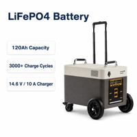Station d'alimentation mobile 1500W 1536Wh Batterie LiFePO4 4S1P 120Ah, Panneau de sortie multi-ports, Sortie AC 220V 50Hz