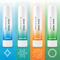 Inhalateur Nasal aux Huiles Essentielles – Bâton Rafraîchissant Énergisant Contre la Fatigue – Inhalateurs Nasaux au Menthol – Aromathérapie Menthe – L'Artéfact Indispensable