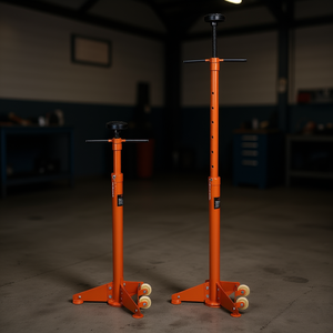 Support de levage sous châssis 3/4 tonne, vérin à vis manuel en acier avec deux roues, modèle de cric automobile D0100X3ESC2 - Product Image 2