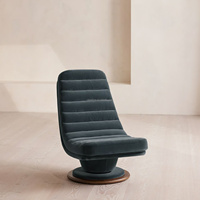 Fauteuil pivotant en velours, capitonné à cannelures côtelées pour bureau de luxe, siège de bureau moderne, fauteuil de lecture, canapé rotatif