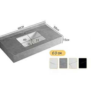 <span class=keywords><strong>Lavabo</strong></span> de Cerámica Integrado Moderno Personalizado al por Mayor con Soporte de Pared para Baño, Hogar y Hotel - Product Image 2