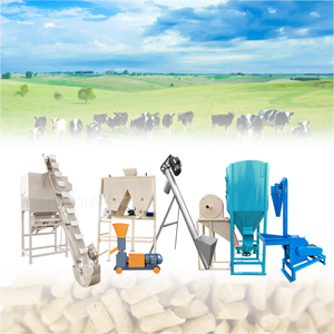 Ligne de production automatique électrique de granulés d'alimentation à haute productivité de 2 tonnes/h pour le bétail avec traitement des céréales - Product Image 1