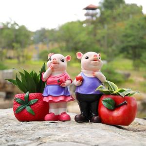 Maceta Decorativa con Diseño de Cerdito, Adorno Creativo para Jardín, Paisajismo, Resina Epoxi, Manualidad Esculpida - Product Image 3