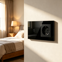 UBARO – interrupteur intelligent WiFi, prise murale EU, panneau tactile en verre trempé, commande vocale à distance, Alexa Google Home Smart Life, 240V, 1Gang