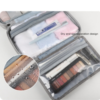 Trousse de toilette multifonctionnelle à 4 plis, résistante à l'eau, avec 6-10 compartiments Sac cosmétique de voyage suspendu