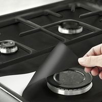 USSE Fast Clean Liners Couvre-brûleurs de cuisinière 27x27cm Réutilisables Double épaisseur Fibre de verre Résistant à la chaleur Antiadhésif