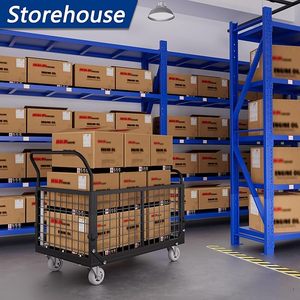 Carretilla Plegable con Capacidad de Carga de 1800 Libras, con 4 Ruedas, para Supermercado, Lavandería, Garaje y Almacén - Product Image 6