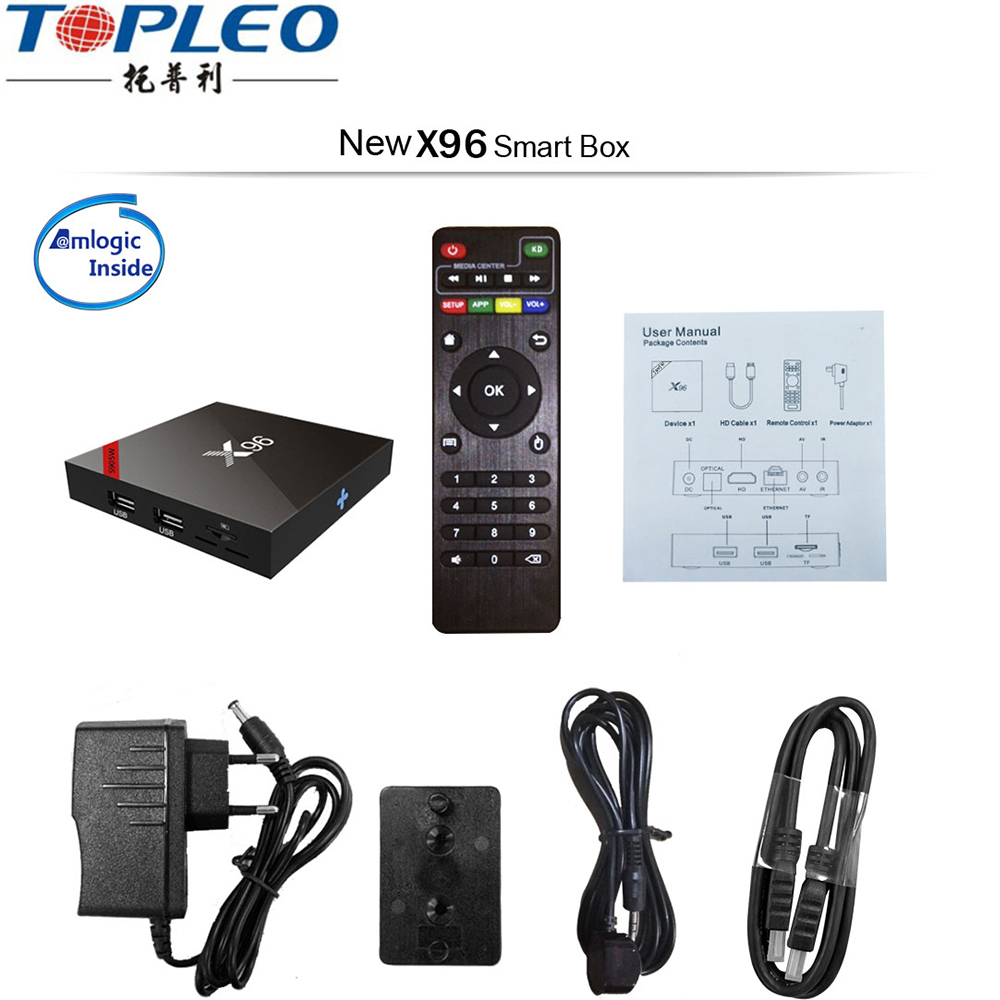 Calidad Superior Android 7.1.2 Quad Core S905W descarga X96 manual del usuario para Smart TV box