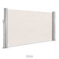 Auvent latéral rétractable d'extérieur, écran d'intimité, 3 m de large, tirage manuel, structure en acier-alliage d'aluminium, tissu polyester PU résistant au vent
