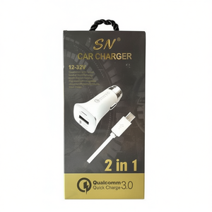 SN ที่ชาร์จแบตในรถ 12-32V พอร์ตคู่ USB QC3.0 ชาร์จเร็ว 2 ใน 1 สำหรับโทรศัพท์แท็บเล็ต - Product Image 2