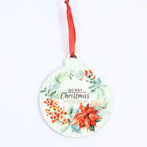 MDFSUB Christmas Wooden MDF Sublimation Blank Hanging Ornament 3mm MDF Double Side Christmas Sublimation Ornaments Blanks