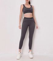 Ensemble de vêtements de sport pour femmes Aloa0l, débardeur rayé décontracté hautement élastique + pantalon long ajusté, fabrication OEM ODM