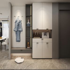 Armoire à chaussures en bois <span class=keywords><strong>sur</strong></span> mesure avec banc et porte-manteau, grande capacité, entrée, salon, villa, meubles pour hôtel - Product Image 2