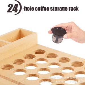 Estante de almacenamiento de cápsulas de café de madera para mostrador de cafetería, estante de almacenamiento de cápsulas de café y bolsitas de té de madera, organizador de bolsitas de té. - Product Image 2