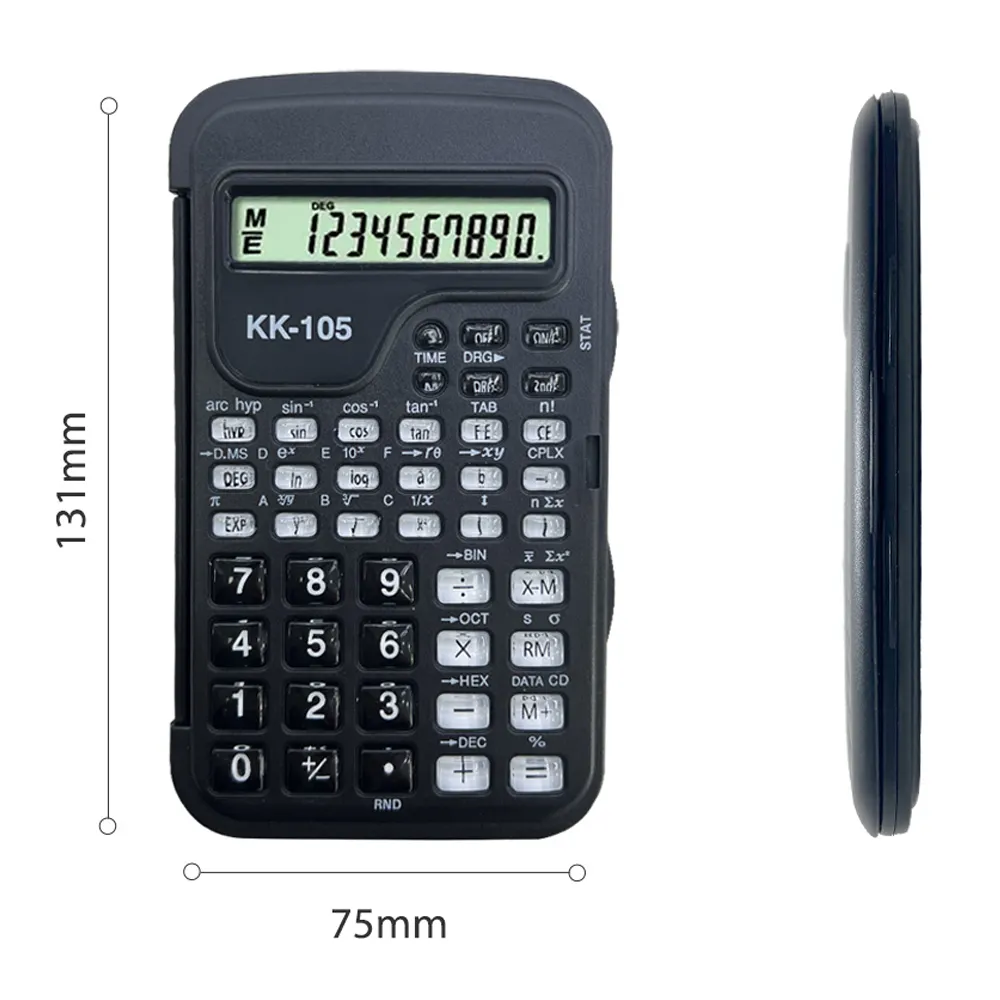 Mini calculatrice de poche Design classique KK-105B calculatrice de poche numérique scientifique de petite taille à 10 chiffres avec fonction de temps