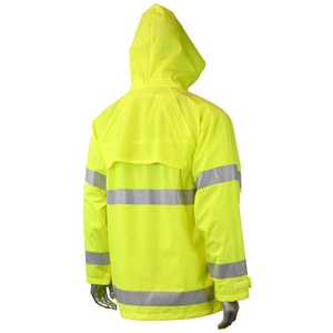 Hot Sale Polyester Outdoor Work Custom Men Security Hi Vis <strong>Yellow</strong> Reflective Safety High Visibility <strong>Waterproof</strong> Rain <strong>Jacket</strong> - Product Image 2