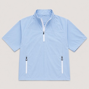 Custom Logo Premium Golf Clothing <strong>Men's</strong> Quarter Zip Short Sleeve Windshirt Golf <strong>Pullover</strong> for <strong>Men</strong> - Product Image 3