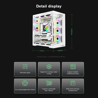 Caja de PC ATX de Vidrio Templado, Placa de Conexión Trasera, Fuente de Alimentación Lateral, GPU de 430 mm, Refrigeración Líquida de 360 mm, 7 Ranuras