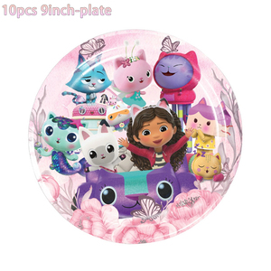 Kit de Décoration d'Anniversaire <span class=keywords><strong>Gabby</strong></span> et la Maison Magique avec Nappe de Fête Jetable, Assiette en Carton et Bannière pour Fille, Cadeau de Baby Shower - Product Image 4