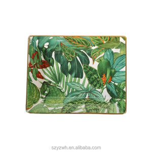 Creative Retro Rainforest 20.5cm Storage Tray Home Restaurant Bone China Ornament Tray <b>Ashtray</b> - Product Image 1
