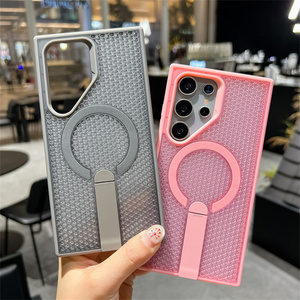 เคสโทรศัพท์แบบรังผึ้งระบายความร้อนพร้อมแถบแม่เหล็กสำหรับ Samsung S26 ultra S25 S24 S Series ฝาหลังแบบด้านพร้อมขาตั้ง - Product Image 2