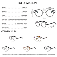 Gafas de titanio ultraligeras, gafas Vintage hechas a mano, gafas redondas para hombres y mujeres, montura óptica de diseñador clásico Retro
