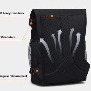 Sac à dos pour ordinateur portable pour homme, tendance, personnalisé avec logo, en nylon, grande capacité, avec port de charge USB, pour les affaires, les loisirs, les voyages, les activités de plein air - Product Image 3