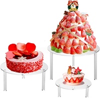 Support à gâteaux, desserts, pizzas et donuts en acrylique transparent, minimaliste, léger et détachable pour fabricants
